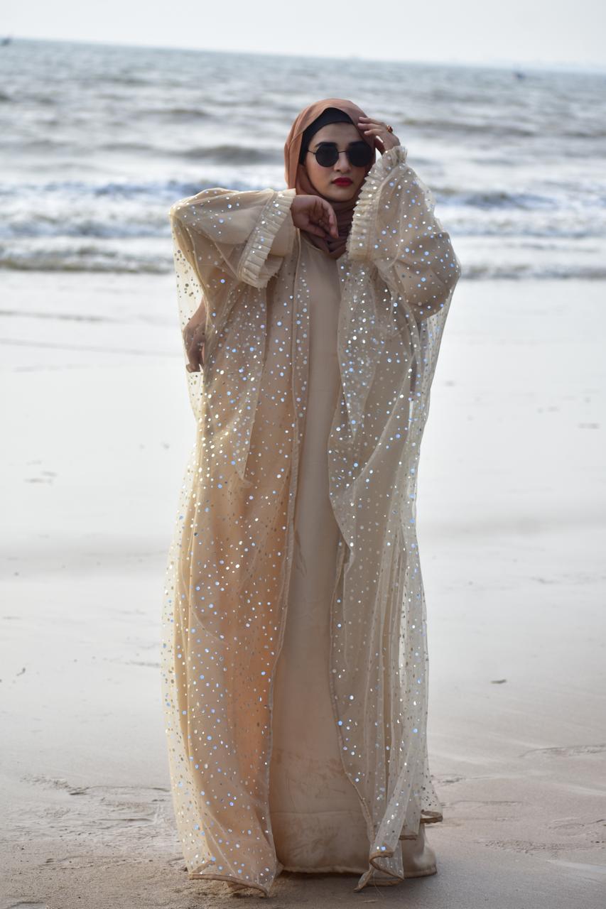 Zephyra Abaya Full set - Beige (without inner slit)