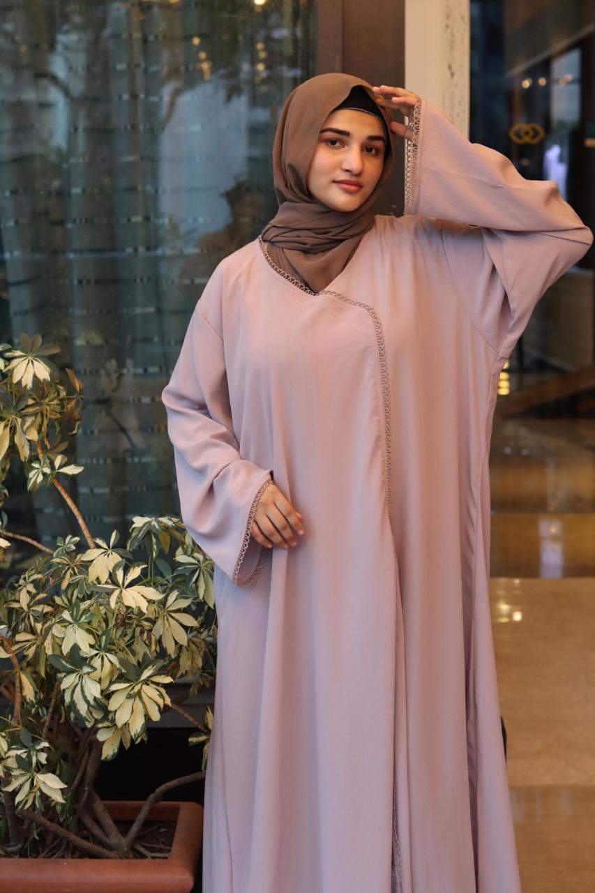 serene lace Abaya- Beige (Hijab is not included)