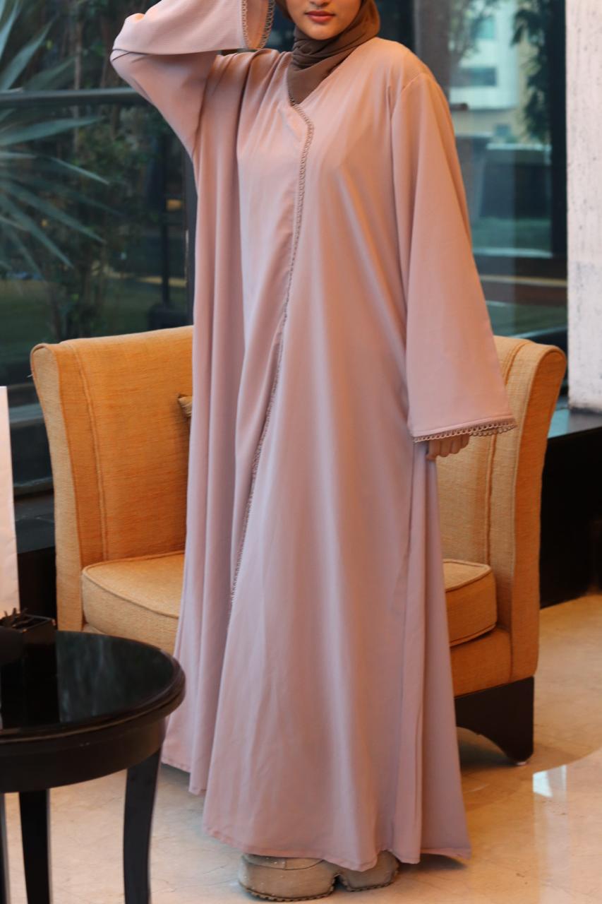 serene lace Abaya- Beige (Hijab is not included)