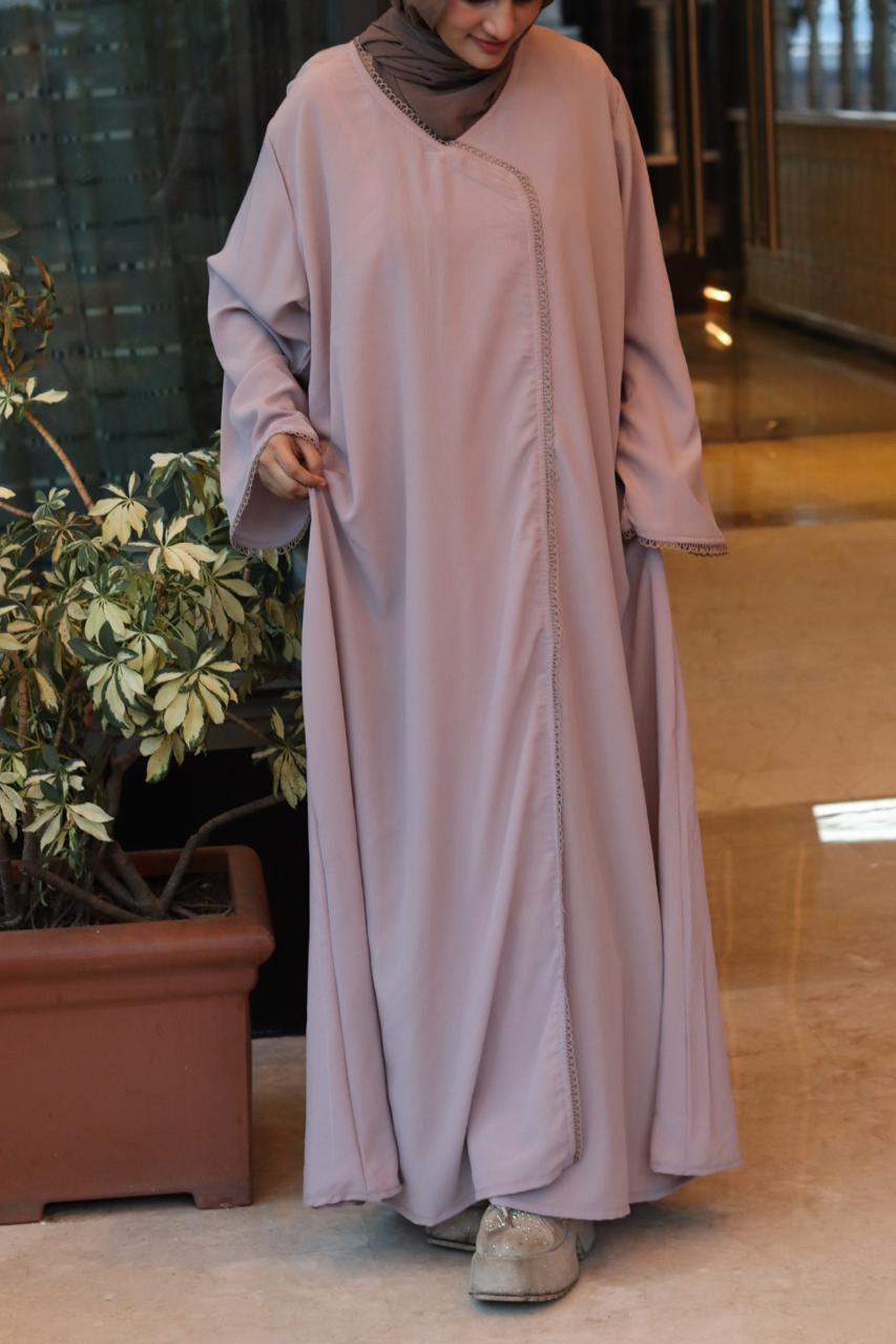 serene lace Abaya- Beige (Hijab is not included)