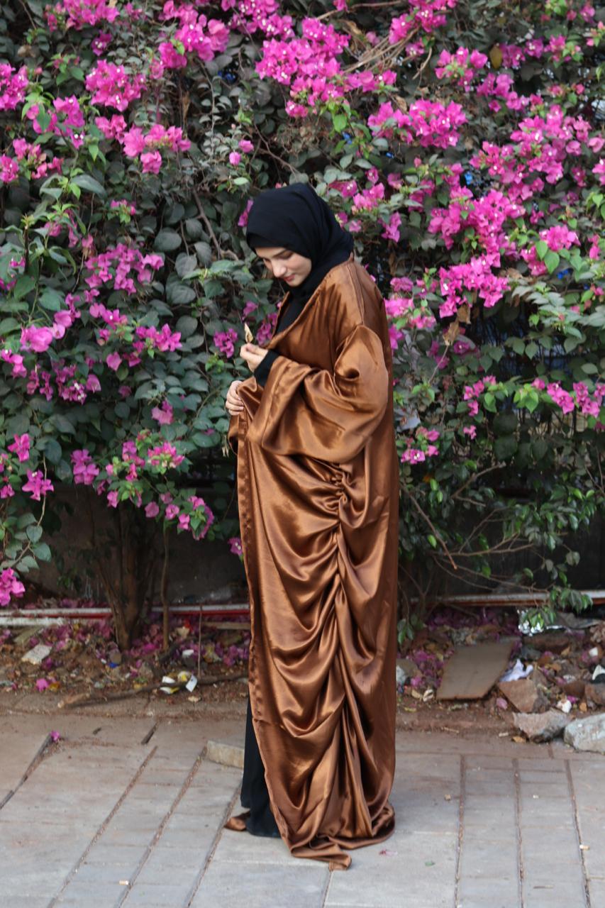 Rayah Shrug with hijab (slit not included) - brown