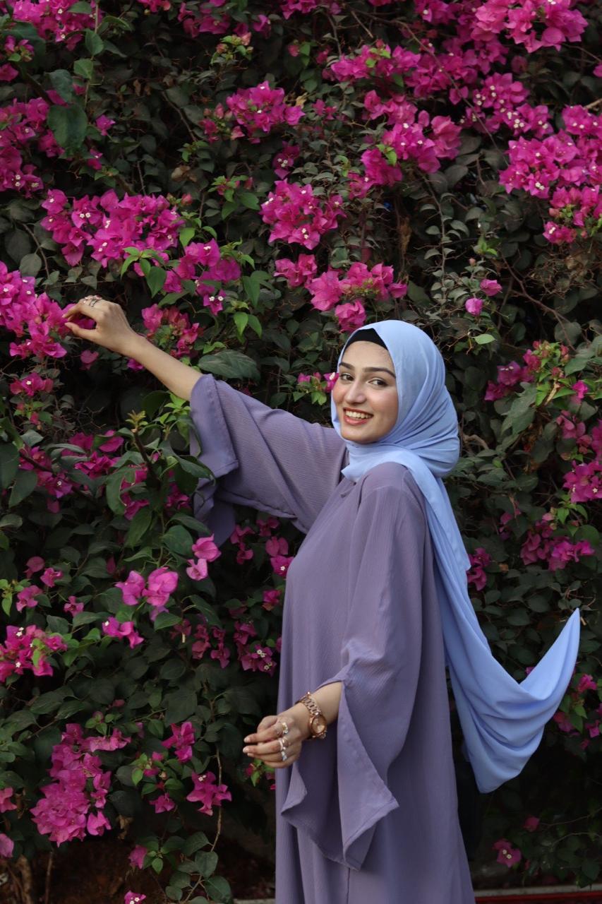 Classic cutwork Abaya - faded purple (hijab not included)
