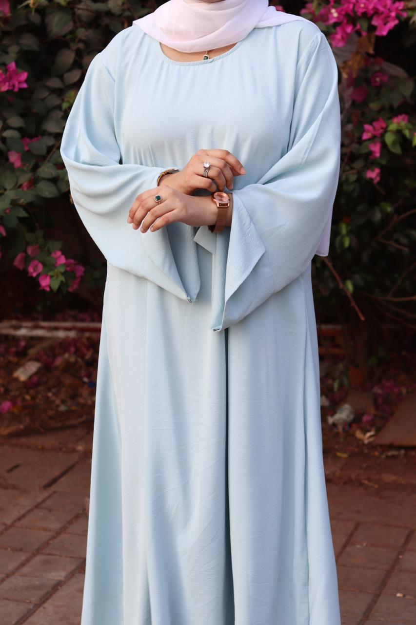 Classic cutwork Abaya - Ice Blue (hijab not included)