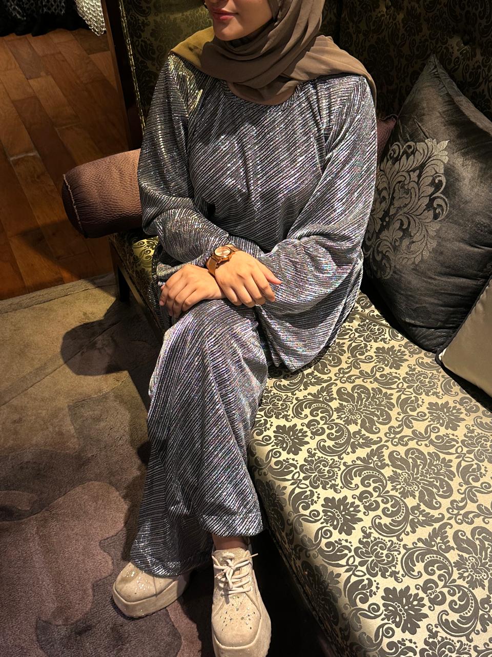 Grey Shimmer Cord Set