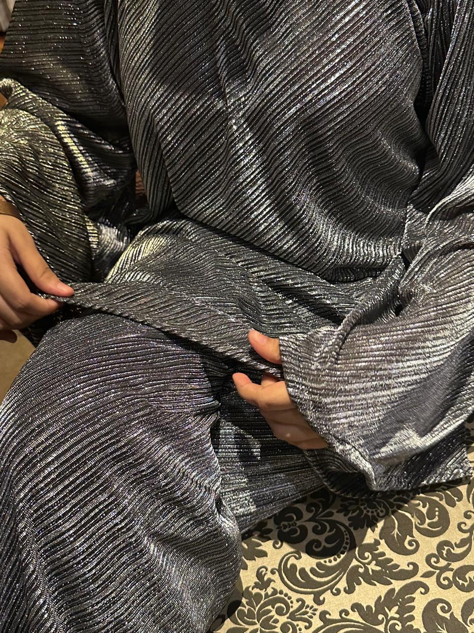 Grey Shimmer Cord Set