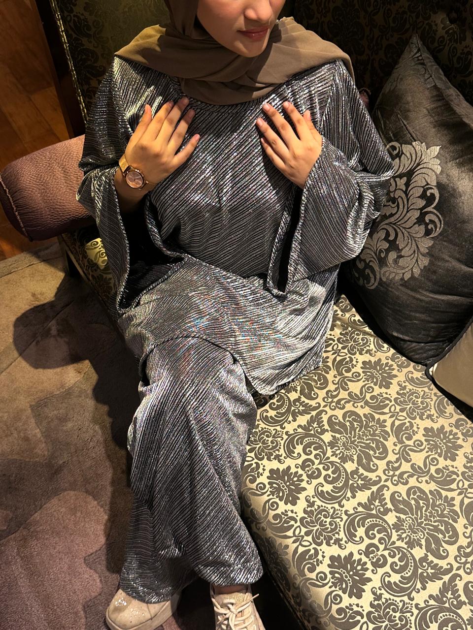 Grey Shimmer Cord Set