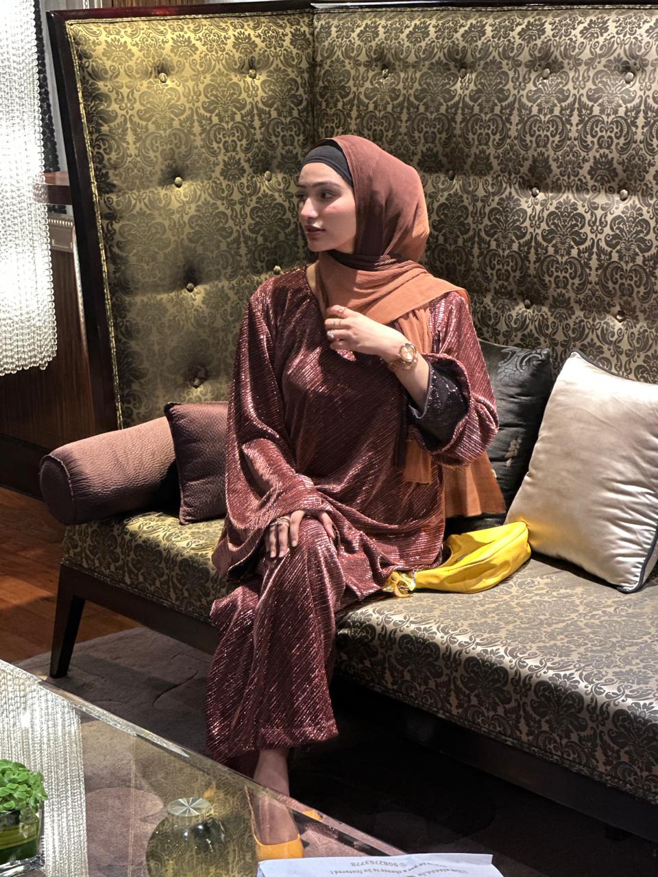 Brown shimmer Cord Set