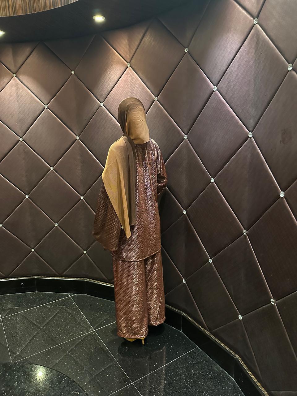 Brown shimmer Cord Set