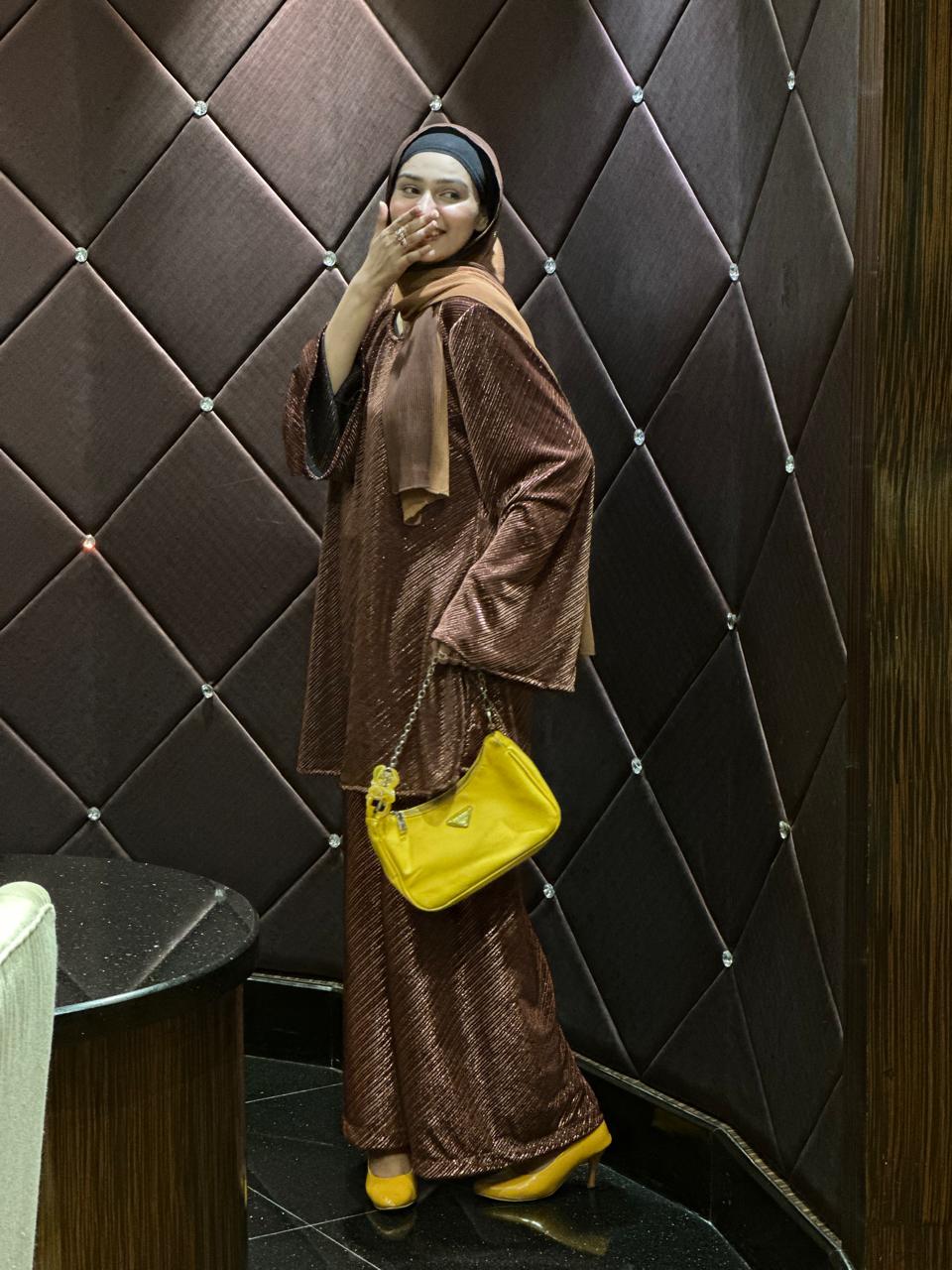 Brown shimmer Cord Set