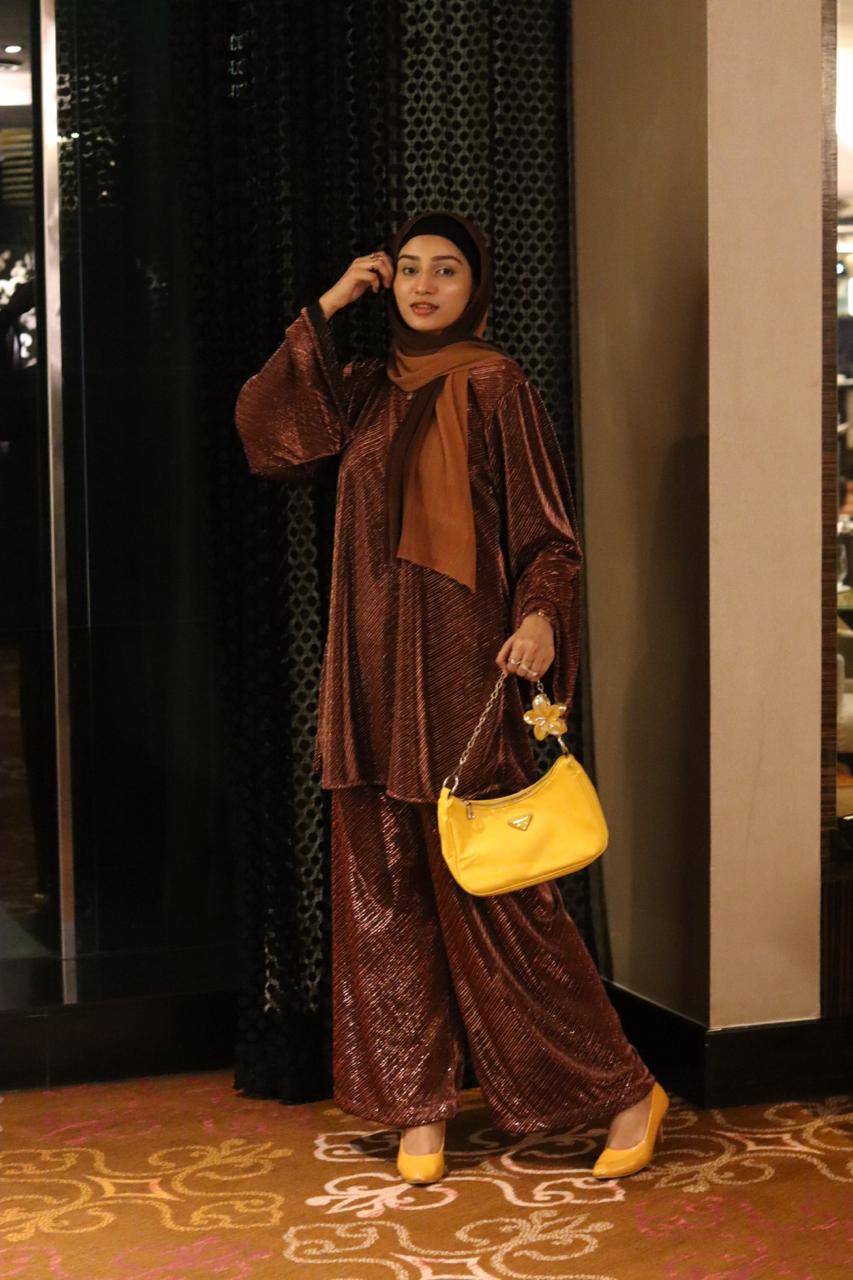 Brown shimmer Cord Set