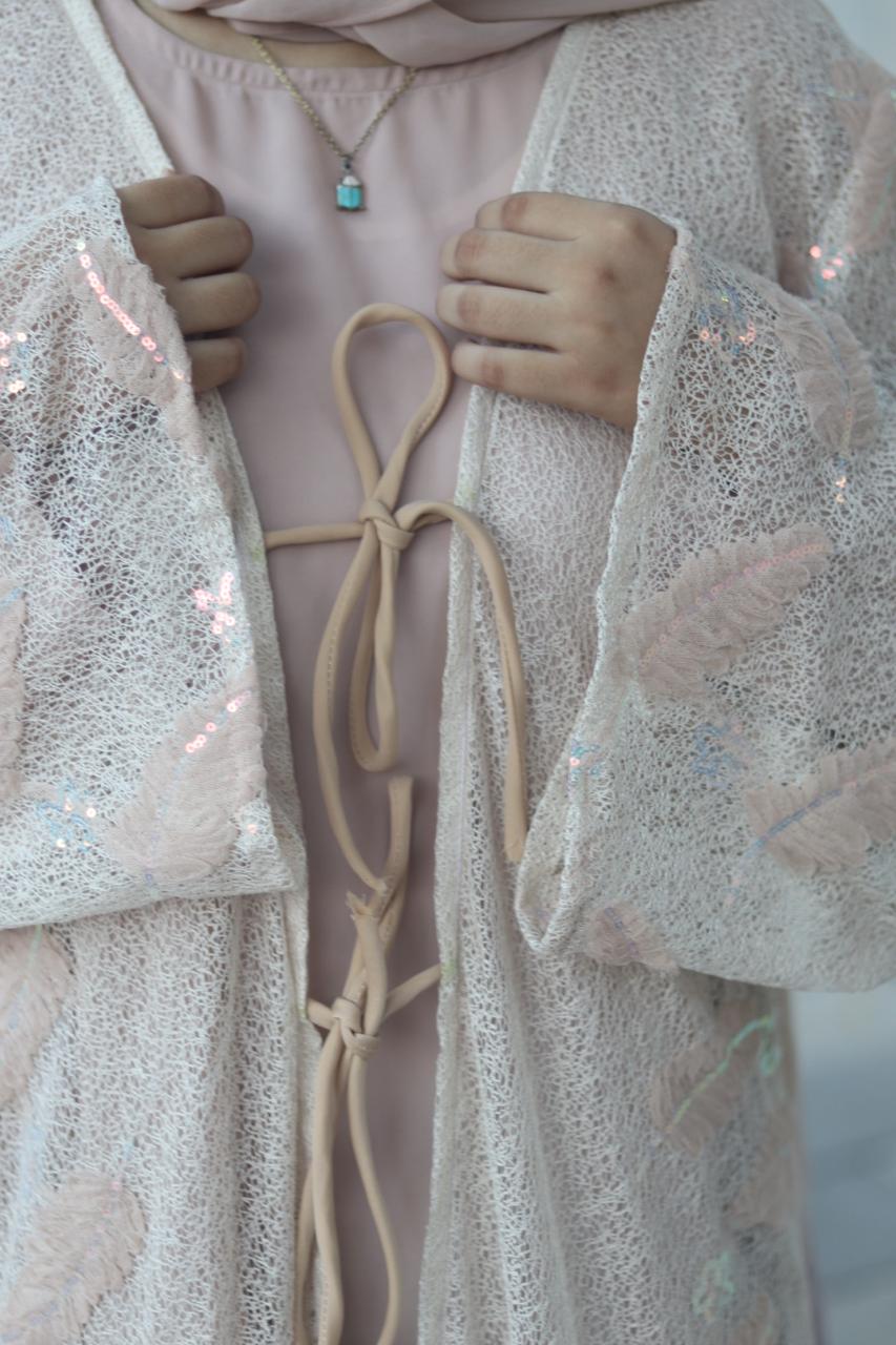 Luna dreamy shrug - Beige (inner slit & hijab not included)