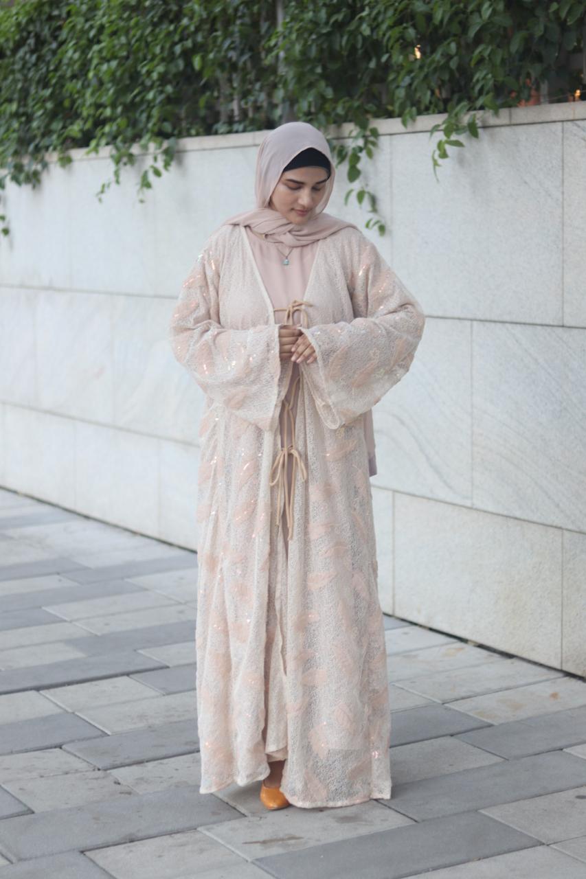 Luna dreamy shrug - Beige (inner slit & hijab not included)