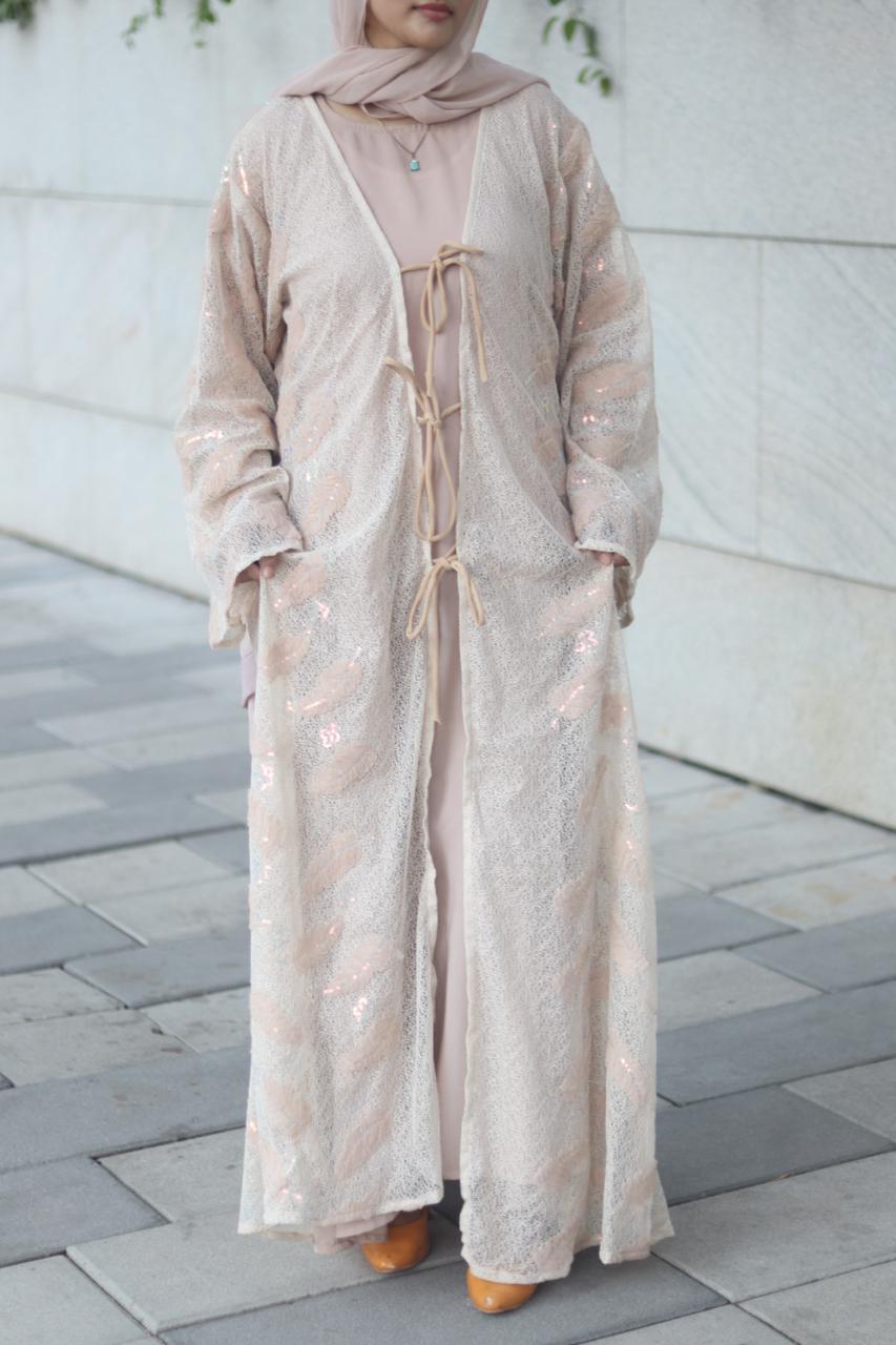 Luna dreamy shrug - Beige (inner slit & hijab not included)