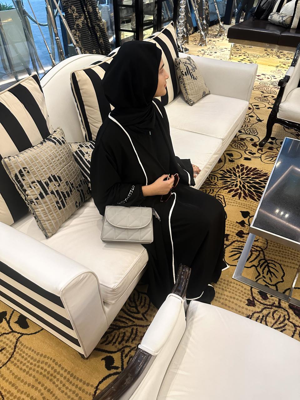 lined 2pc abaya set (with inner slit & hijab)