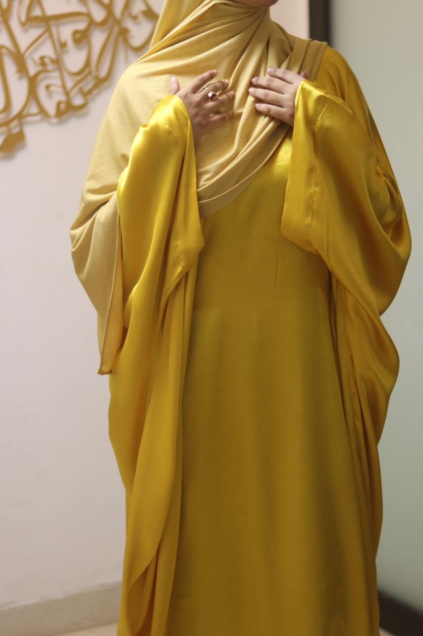 lime Butterfly Abaya with Attached Inner Belt (Hijab not included)