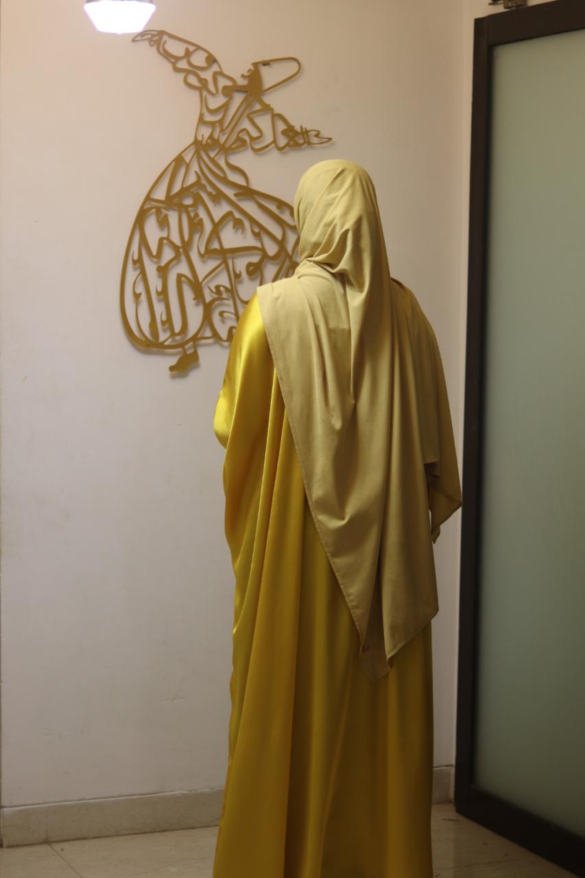 lime Butterfly Abaya with Attached Inner Belt (Hijab not included)