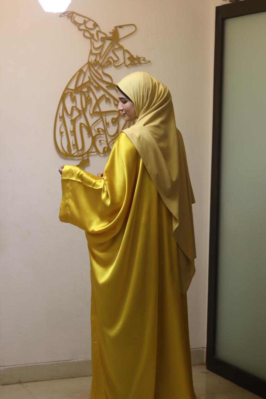 lime Butterfly Abaya with Attached Inner Belt (Hijab not included)