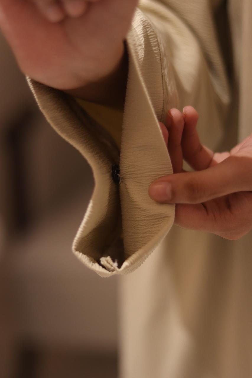 smart abaya - beige (with pockets, zip, button) hijab not included
