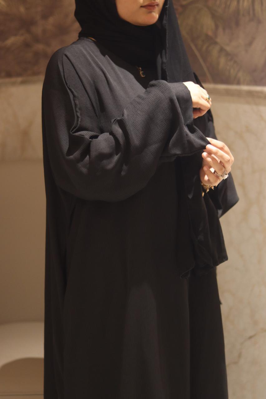 smart abaya - BLACK (with pockets, zip, button) hijab not included