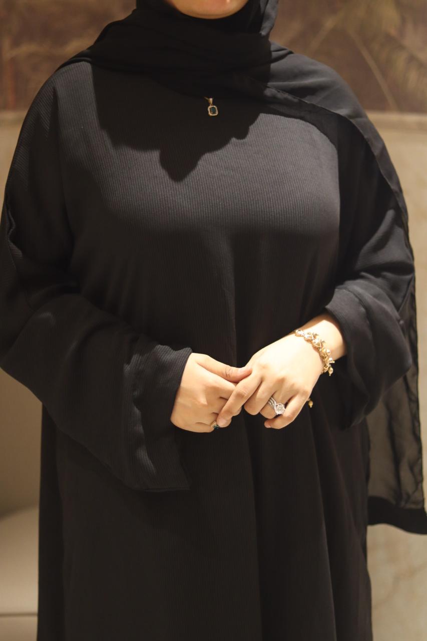 smart abaya - BLACK (with pockets, zip, button) hijab not included