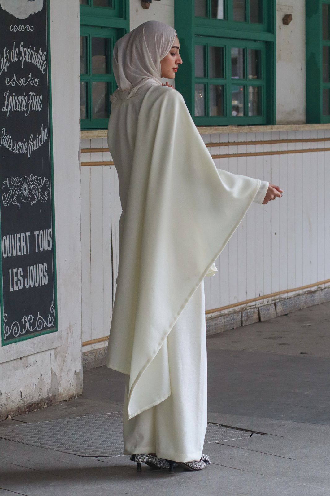 Vanilla Cord Set with attached shawl