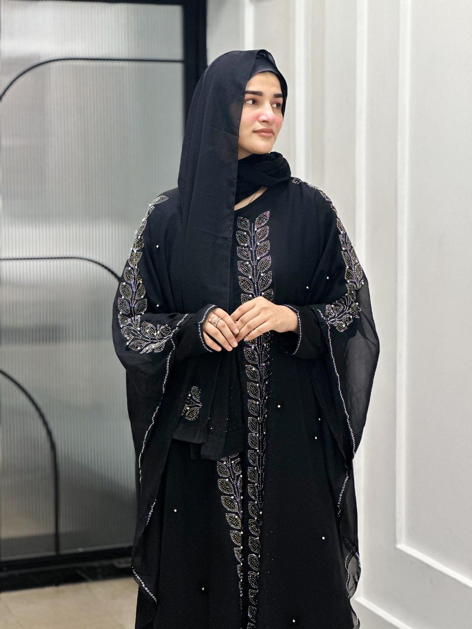 Noorain Stonework Abaya (With Hijab)