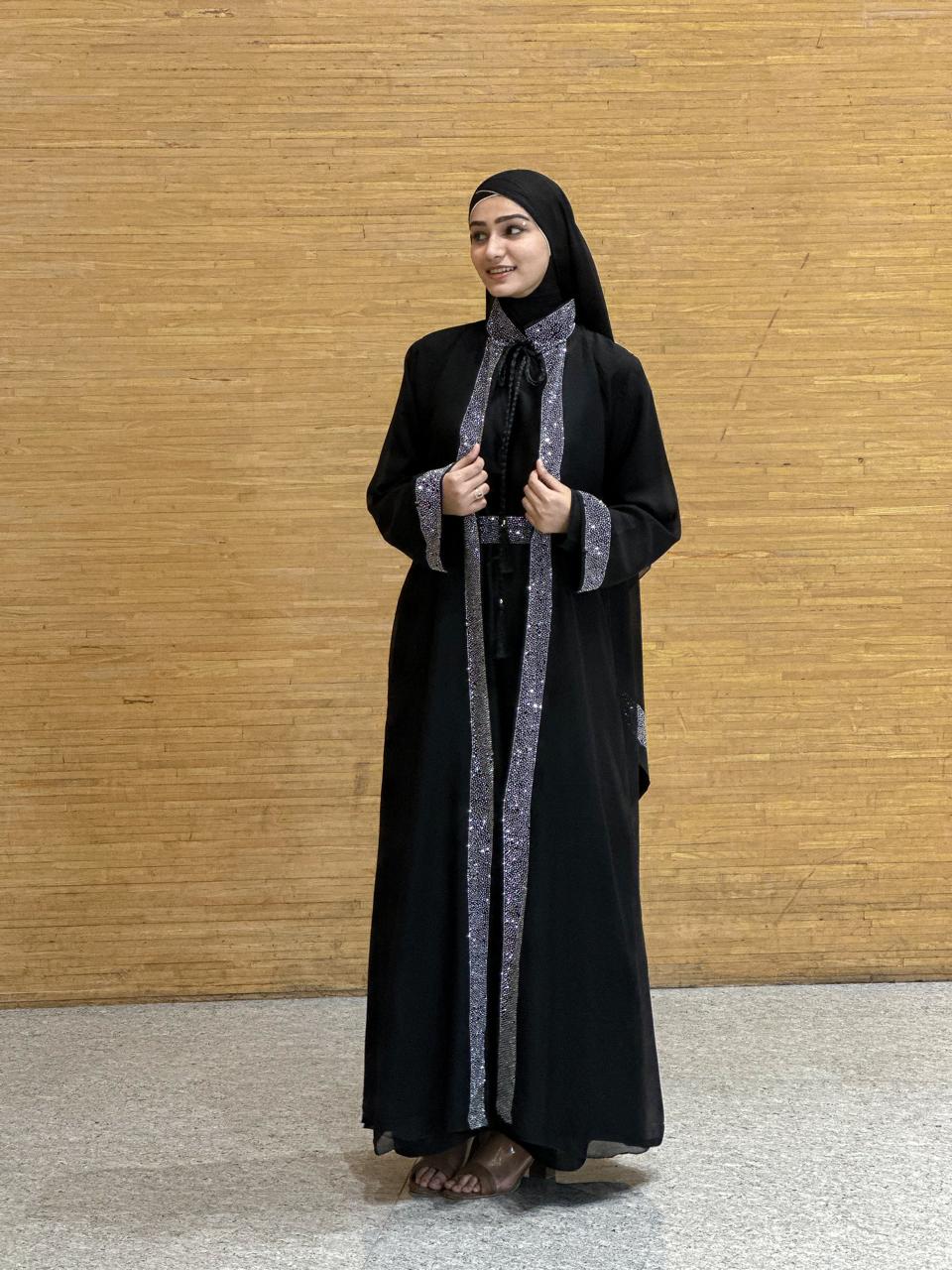 Arwa Stonework 2 piece Abaya (with hijab)