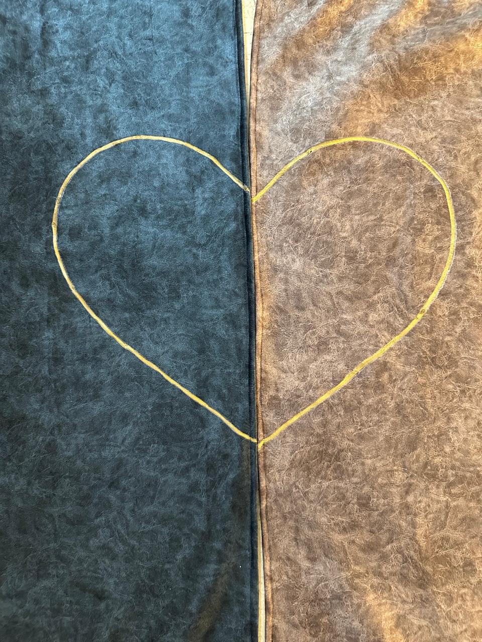 Couple Prayer Mat (with Customized Name & heart)-Blue & Grey Shade