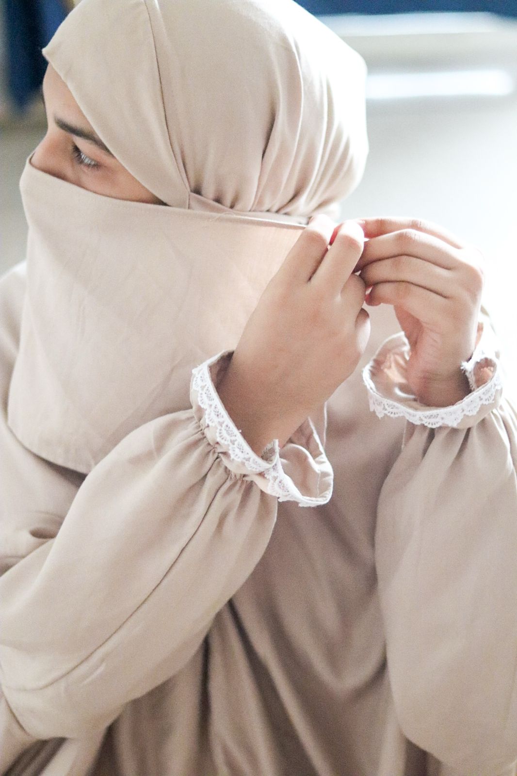 cream caramel one-piece Jilbab - Beige