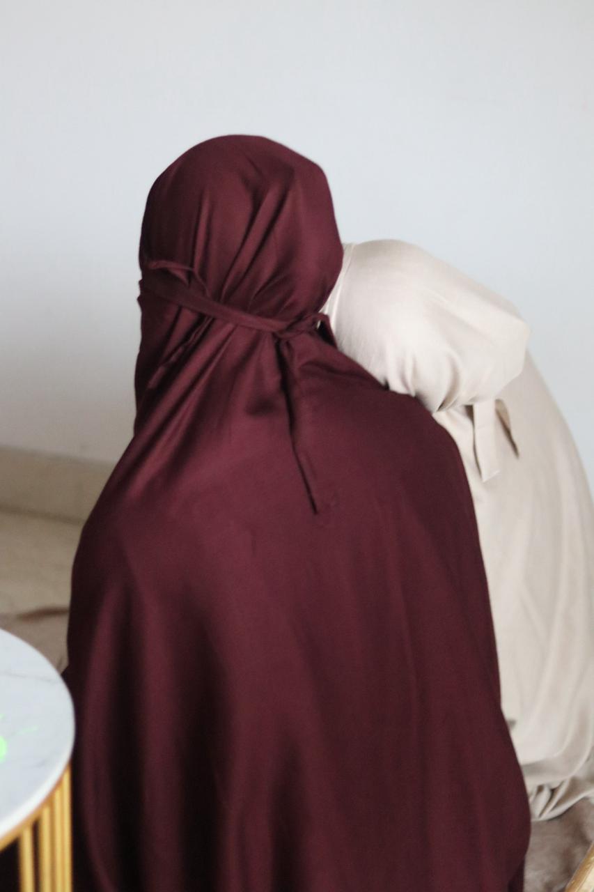 set of 2 Duo caramel one-piece Jilbab - Beige & Brown