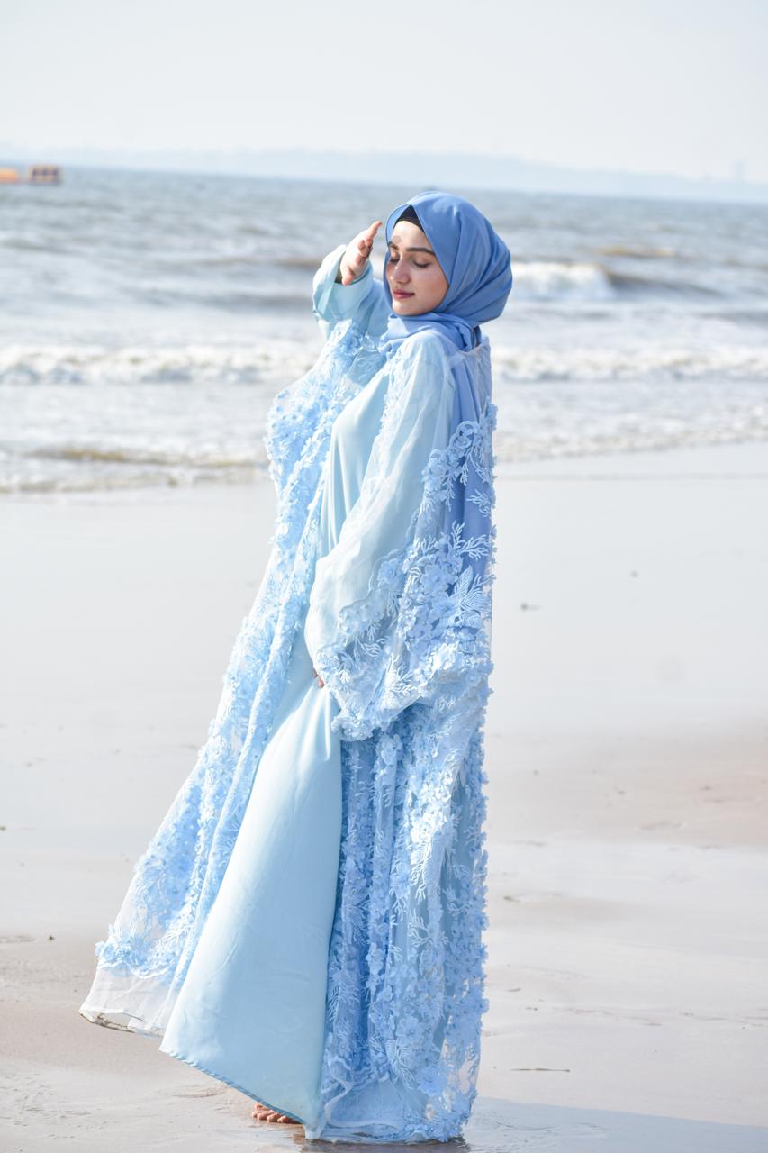 Rare Gems Shrug - baby blue (Inner slit & hijab not included)