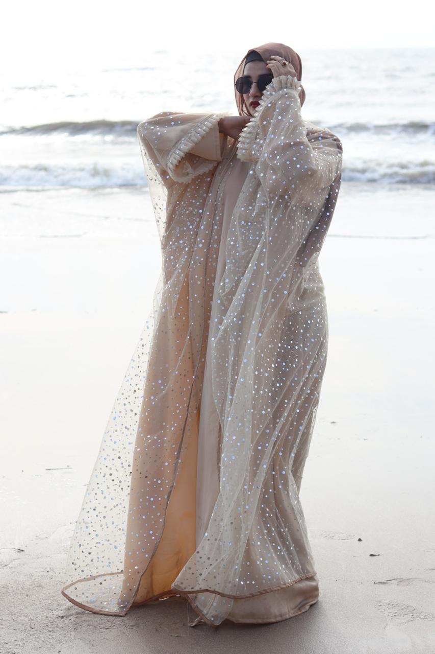 Zephyra Abaya Full set - Beige (without inner slit)