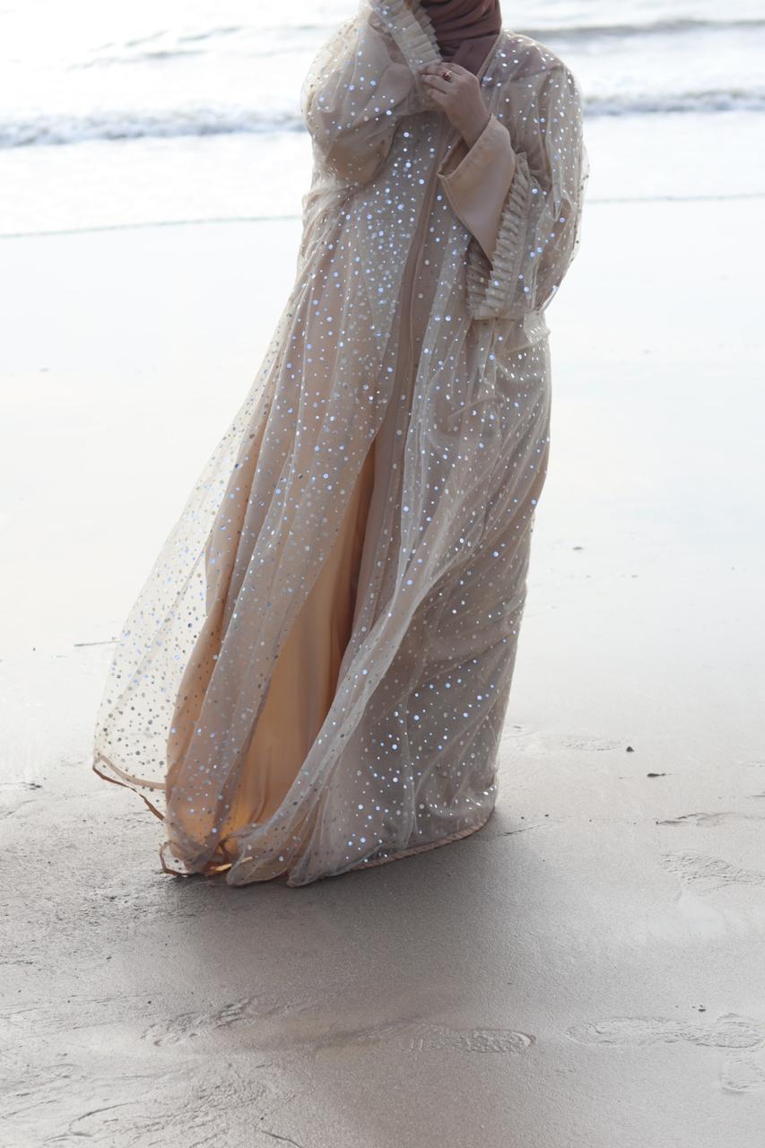 Zephyra Abaya Full set - Beige (without inner slit)