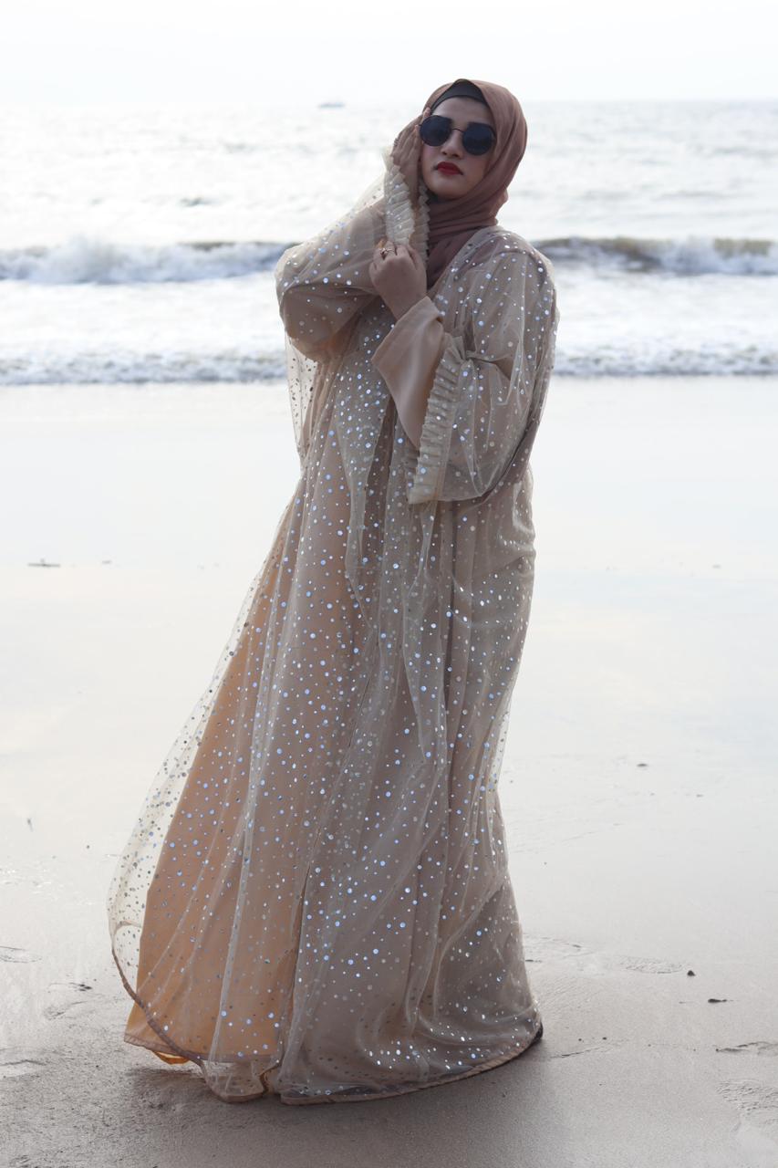 Zephyra Abaya Full set - Beige (without inner slit)