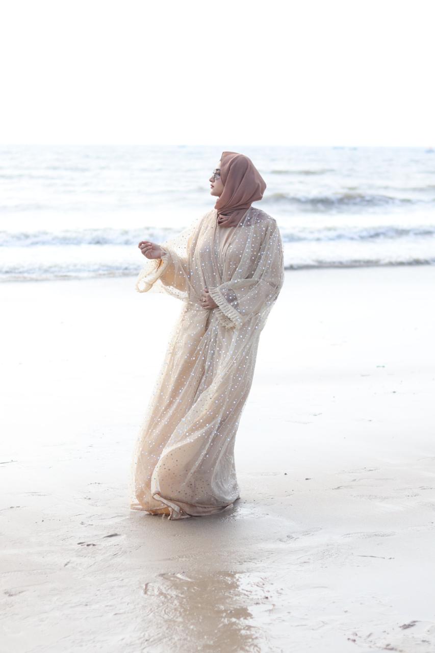 Zephyra Abaya Full set - Beige (without inner slit)