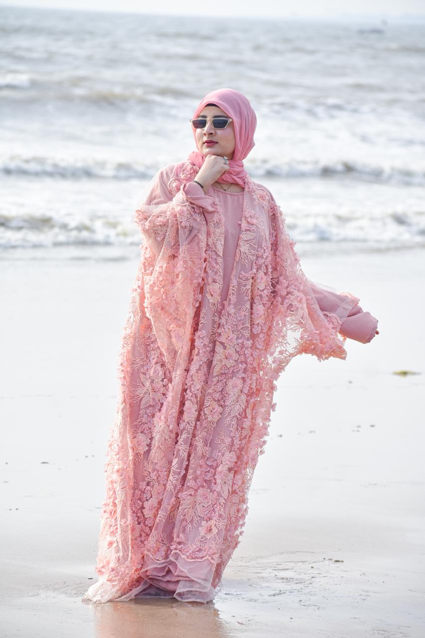 Rare Gems Shrug - Peach (inner slit & hijab not included)