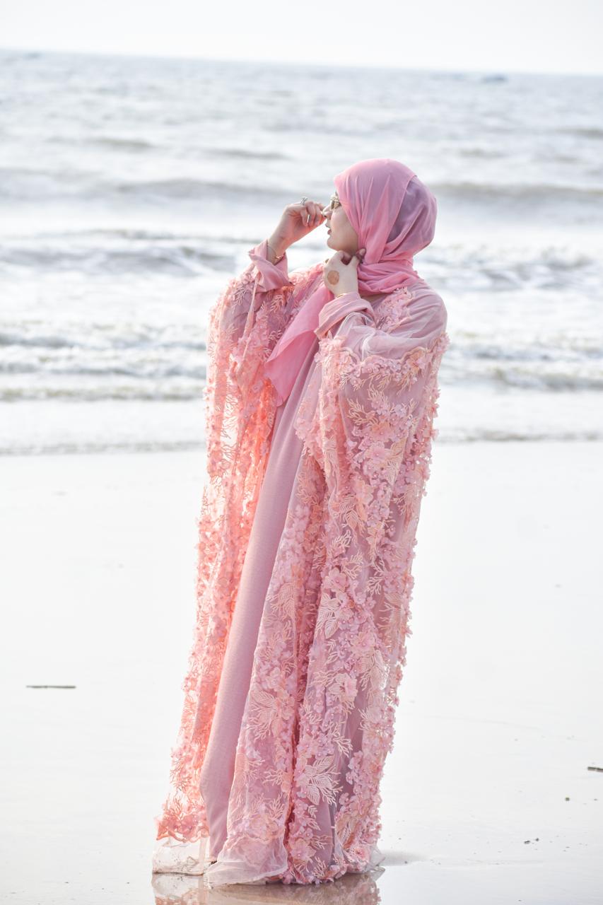 Rare Gems Shrug - Peach (inner slit & hijab not included)