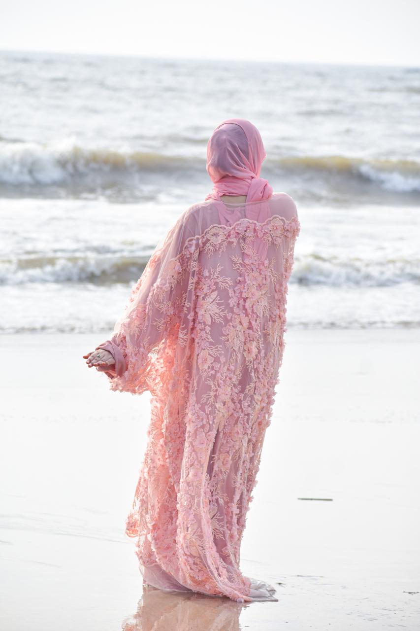 Rare Gems Shrug - Peach (inner slit & hijab not included)