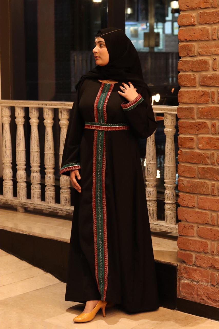 falasteeniya Abaya - Black (comes with hijab & belt)