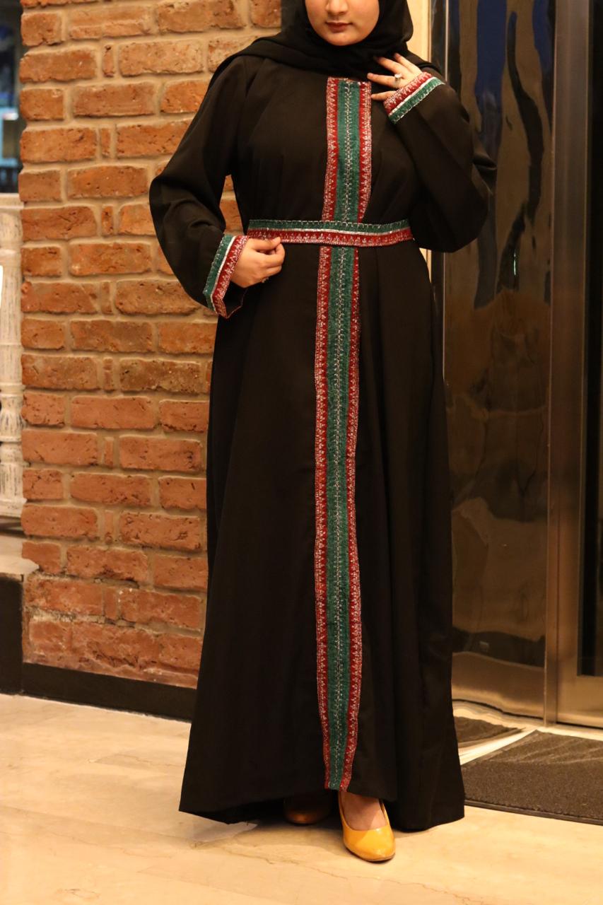 falasteeniya Abaya - Black (comes with hijab & belt)