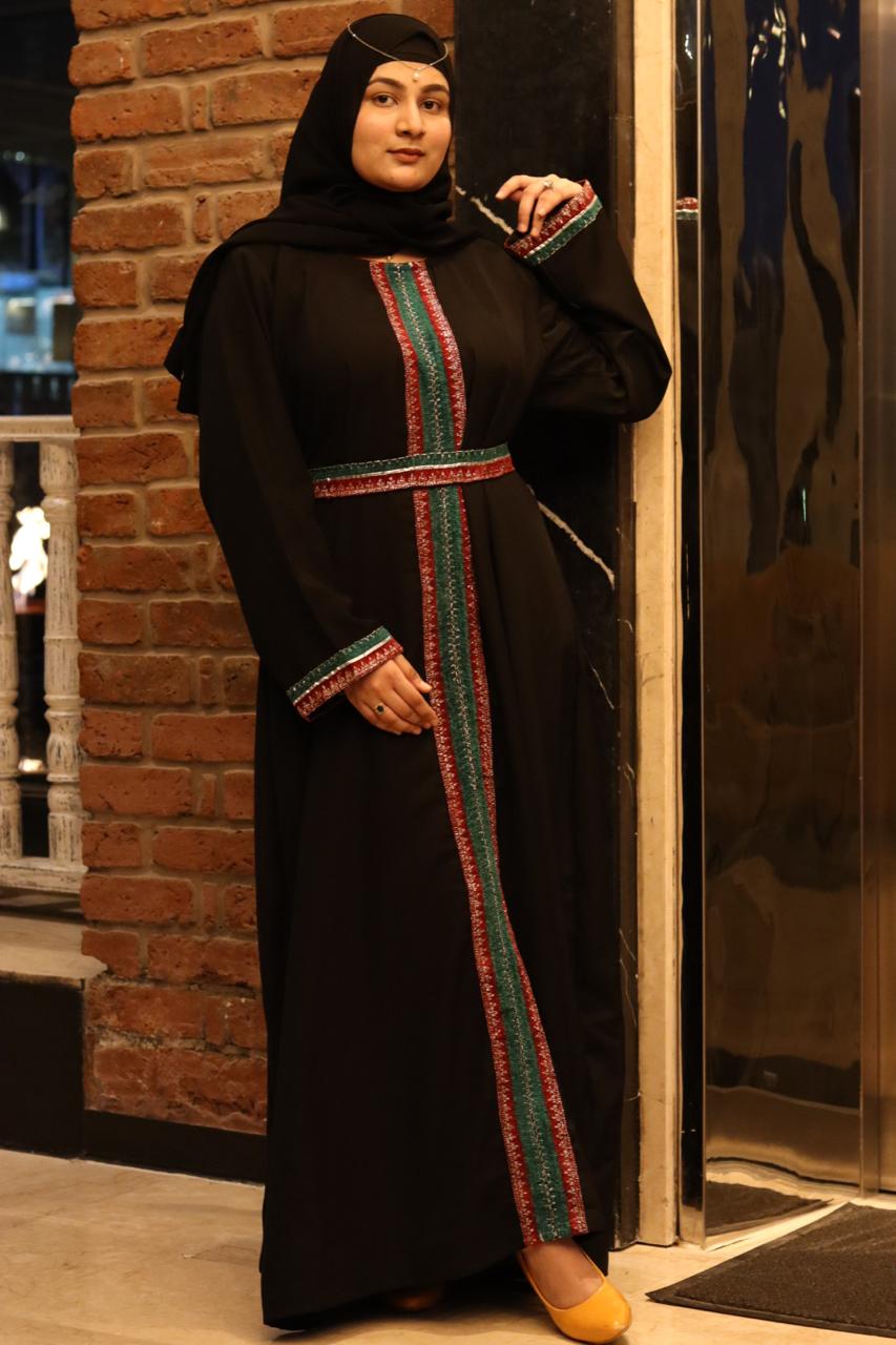 falasteeniya Abaya - Black (comes with hijab & belt)