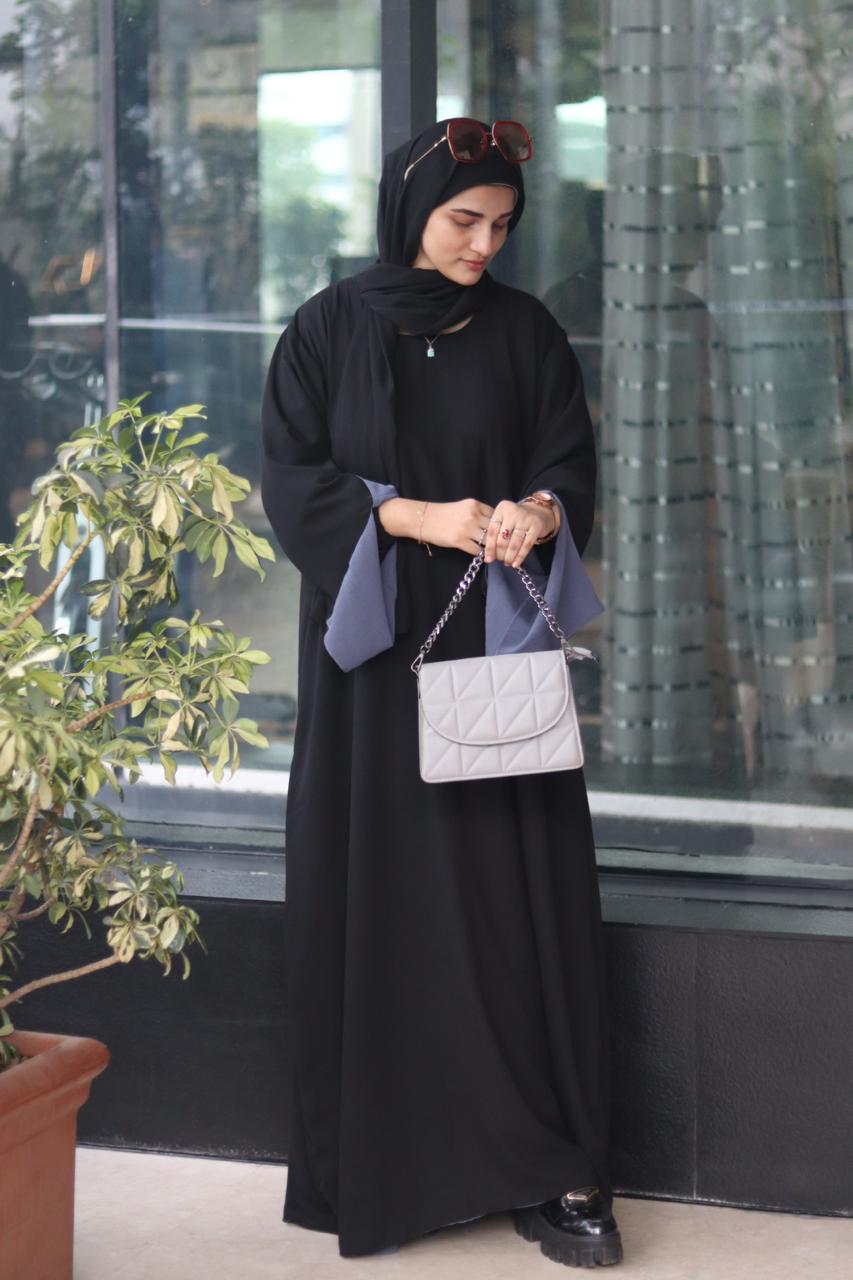 2-in-1 Reversible abaya – Black & Grey