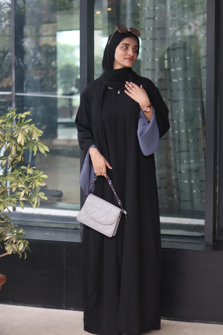 2-in-1 Reversible abaya – Black & Grey