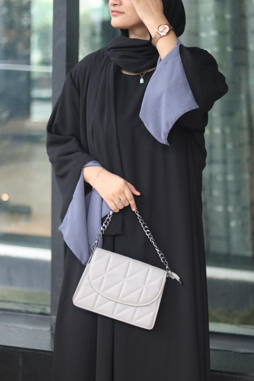 2-in-1 Reversible abaya – Black & Grey