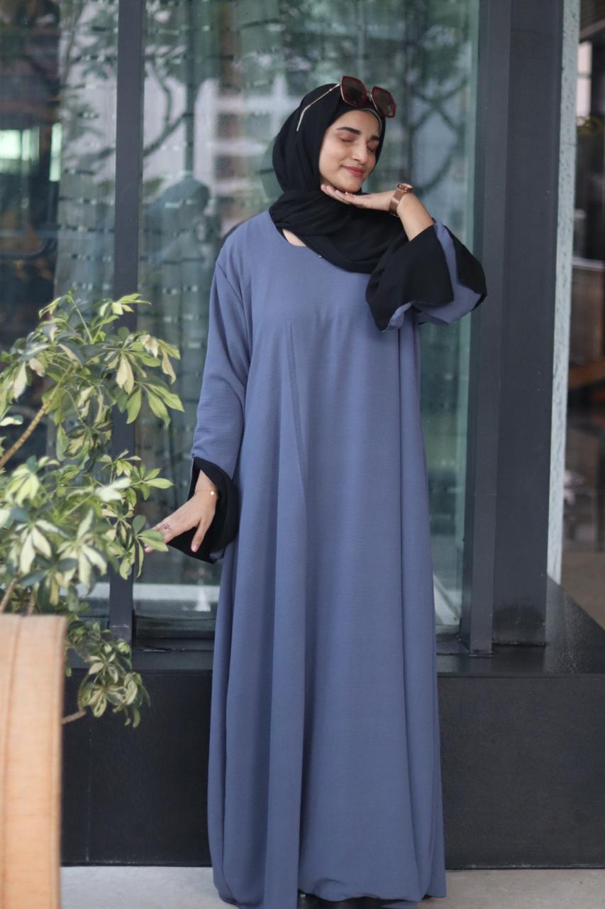 2-in-1 Reversible abaya – Black & Grey