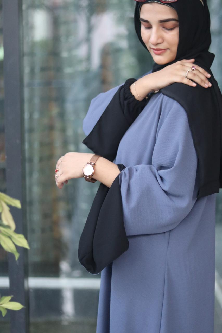 2-in-1 Reversible abaya – Black & Grey