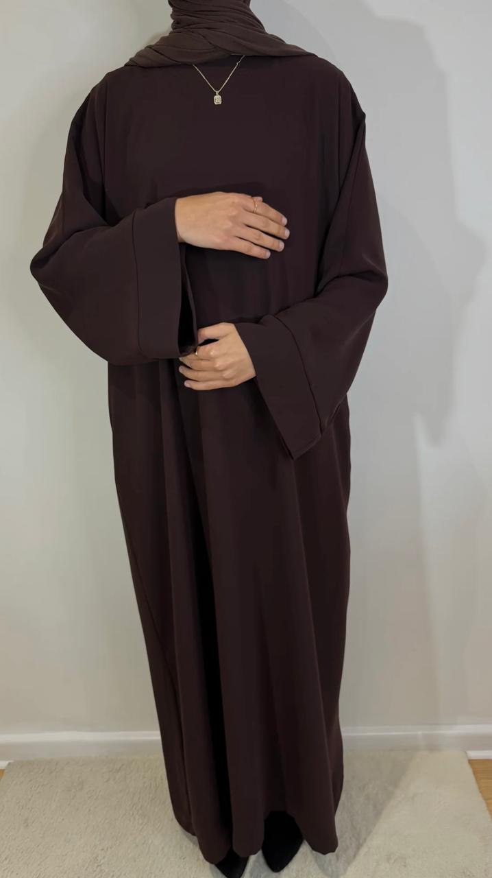 Smart abaya - COCOA SHADE (with pockets, zip, button) hijab not included