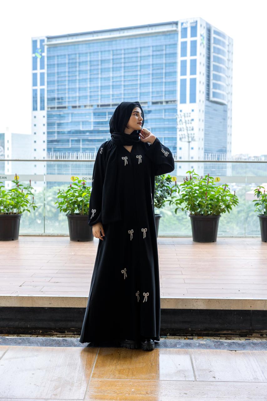Bow handwork abaya (with Hijab)