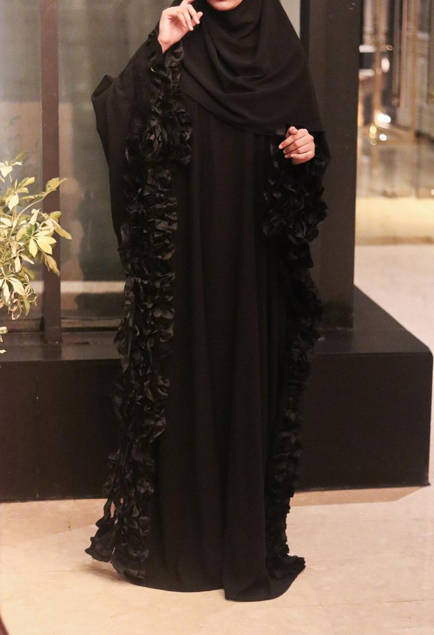 Georgette Frill kaftan Abaya with hijab