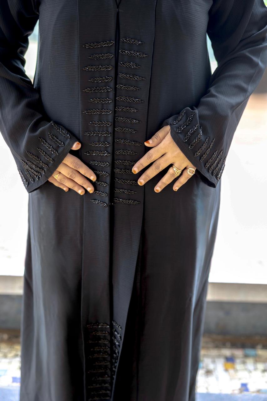 Black beaded abaya (with Hijab)